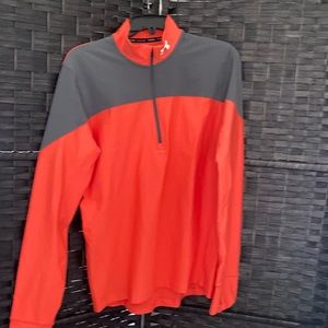 NWT Under Armour fitted 3/4 zippered sweat jacket with gray&orange men XXL & M